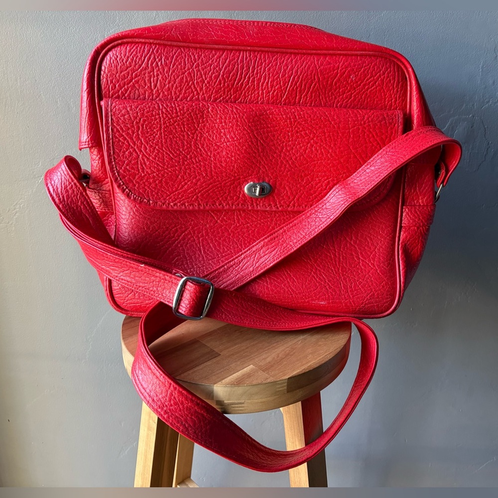 Vintage Sears Red Travel Bag